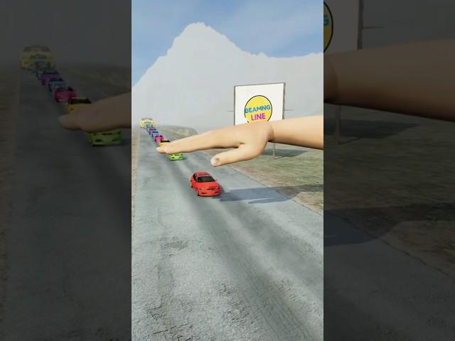 Small to Big Colorful Cars Vs Super Slap Mudrunner BeamNG.drive #8
