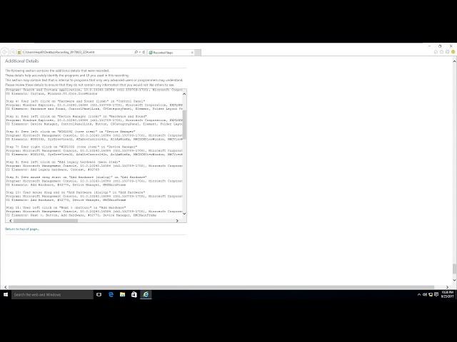 Use Steps Recorder to record actions in Windows 10