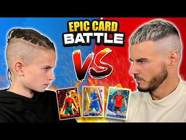 DAD VS SON CARD BATTLE! *BEST TEAM WINS* 