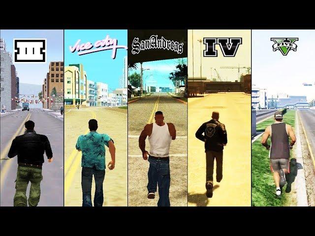 SBS Comparison of GTA games! (GTA 3 vs VC vs SA vs IV vs V)