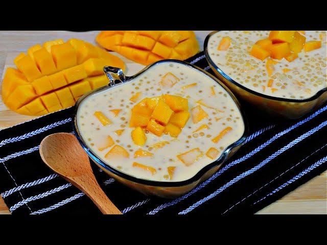 Mango Sago With tapioca pearls (Mango Milk Pudding)