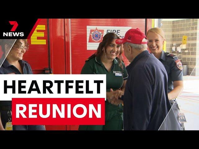 A Melbourne grandfather reunited with the first responders who saved his life | 7NEWS