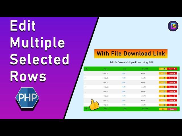 How to edit multiple rows using PHP || Update Multiple Selected Records using PHP ||#codingstudio