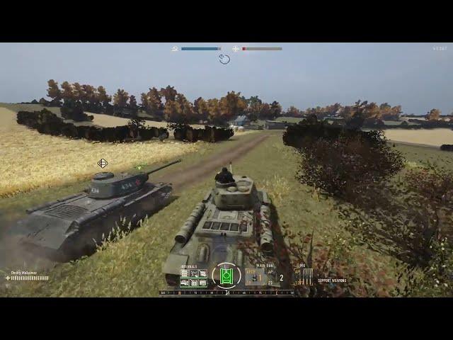 Russian Medium Tank T-34 Vs German Heavy Tanks  Gameplay