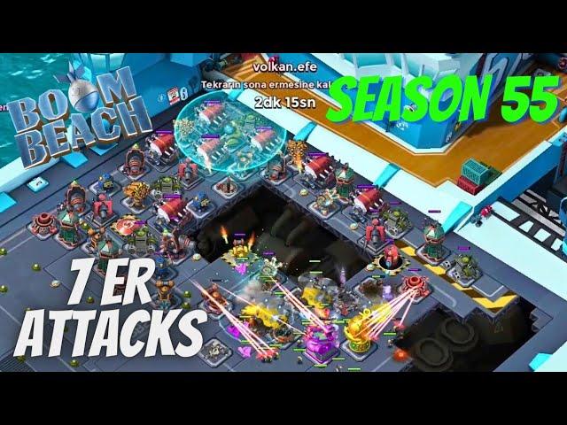 Boom Beach Warships Season 55 ( 7 ER Attacks)