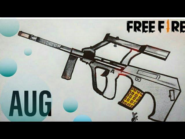 How to draw AUG gun of free fire and PUBG / very easy steps