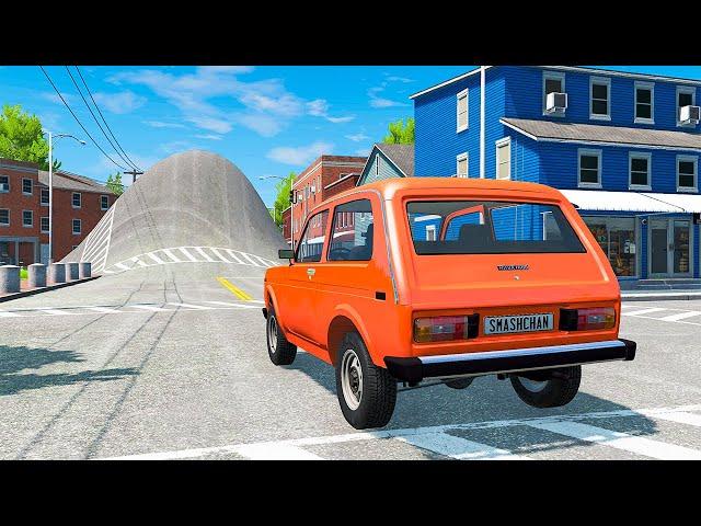 Cars vs Giant Bulge #3 - BeamNG DRIVE | SmashChan