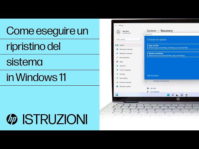 Come eseguire un ripristino del sistema in Windows 11 | Computer HP | HP Support