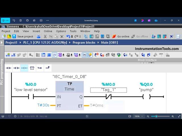 Siemens PLC Training: Pump Start and Stop Ladder Logic