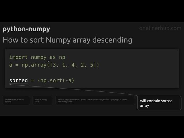 How to sort Numpy array descending