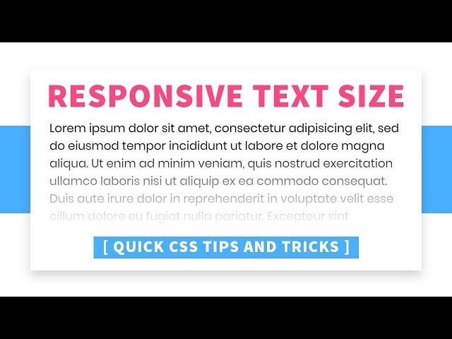 Responsive Font Size | CSS vw Unit