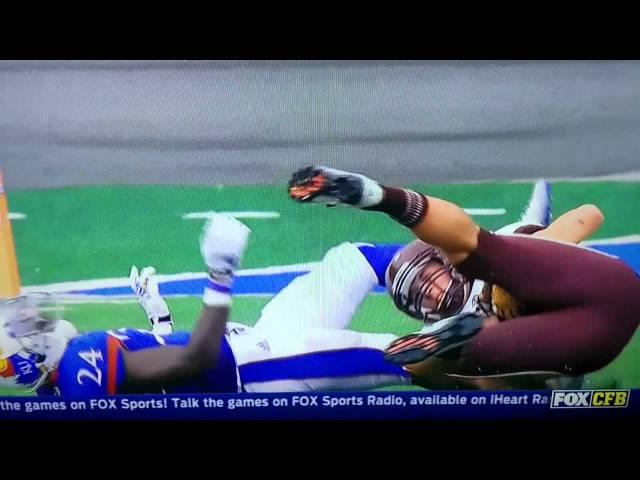 Acrobatic reception by Central Michigan WR Jesse Kroll