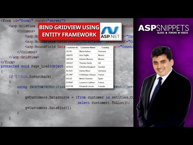 Populate GridView using Entity Framework in ASP.Net using C#