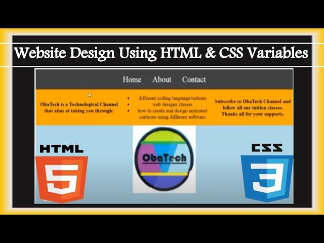 Website Design Using HTML & CSS Variables | Create A Website Using HTML & CSS Variables