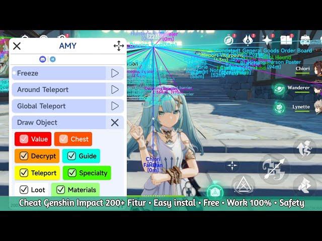 Cheat GENSHIN IMPACT Android 200+ ModMenu Fitur Work support no root