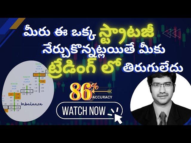 86% Accurate Order Flow technique in Telugu: Imbalance Strategy!