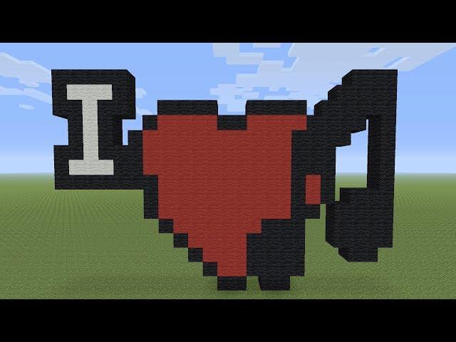 Minecraft Pixel Art - I Heart Music