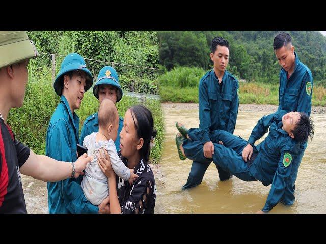 The special militia forces handed over the orphan boy to be adopted by a kind girl