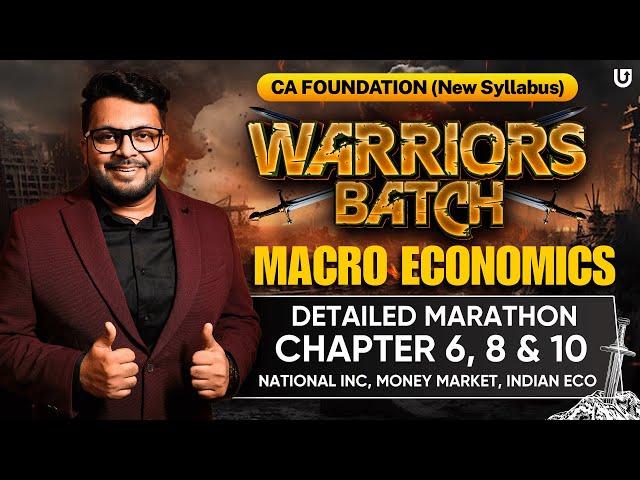 Macro Economics Marathon Part 1 | Chapter 6, 8 & 10 | CA Foundation | CA Mohnish Vora | MVSIR