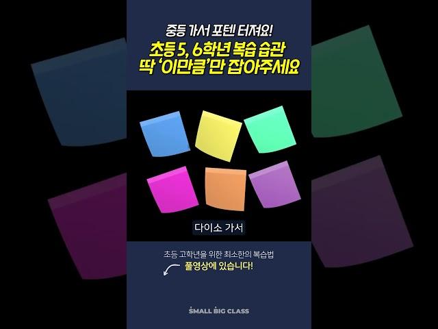 초등 5, 6학년 당일 복습 습관 만드는 가장 쉽고 빠른 방법