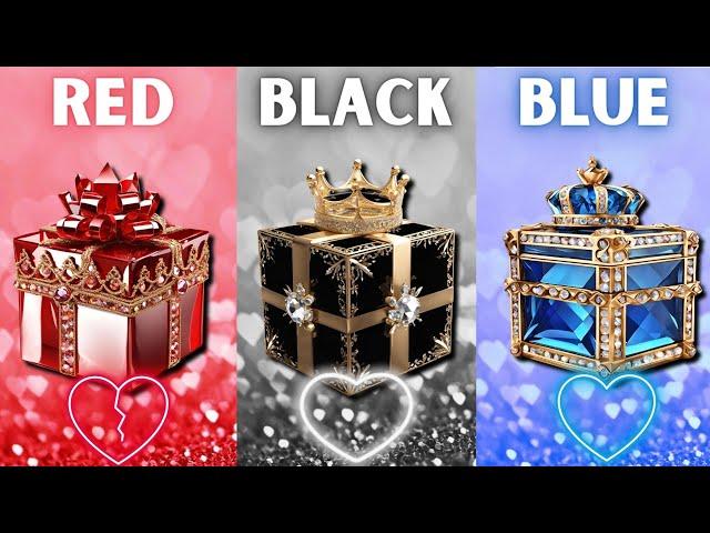 Choose your gift ||3 gift box challenge||2 good vs 1 bad|| Red, Black, Blue #3giftbox