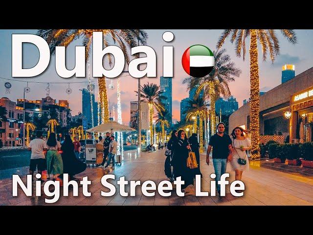 Dubai Night Street Life Walking Tour 2023 4K