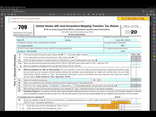 IRS Form 709, Gift and GST Tax