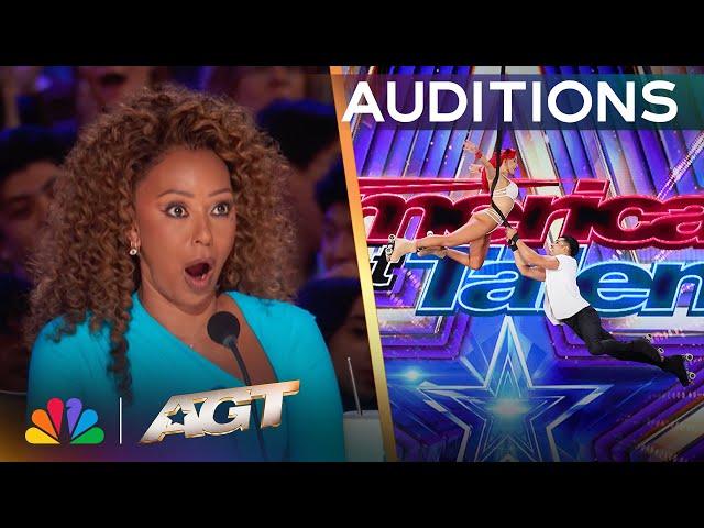 Jacqueline & Wagner's BRILLIANT Aerial Had Mel B On The EDGE Of Her SEAT! | Auditions | AGT 2025