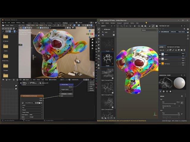 Videoguide - Import Export Blender Substance 3D, Mesh and Textures, Material Settigns, Cycles Render