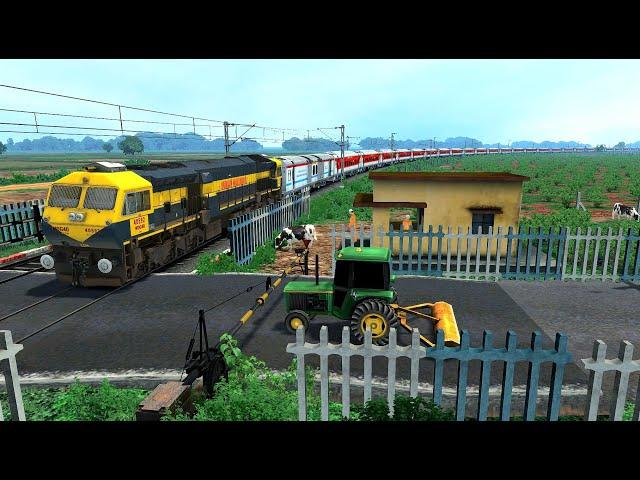 TRAIN SIMULATOR I Train High Speed Crossing in Railway Gate I BUMPY RAILROAD I RAILWAY RITAM