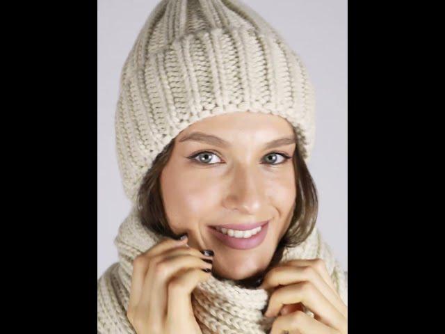 ROP / Шапка женская на флисе комплект шапка и снуд. Women's hat on fleece hat and snood set.