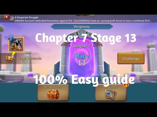 Lords mobile Vergeway chapter 7 Stage 13 easiest guide