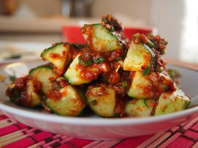 Корейская кухня: кимчи из огурцов или ои кимчи (오이김치)