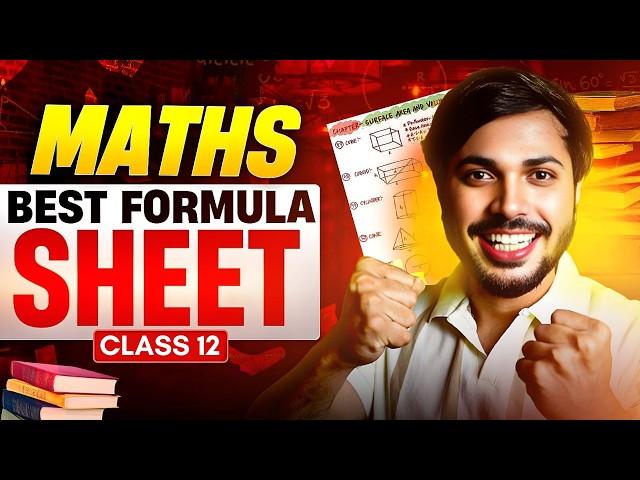 Maths FREE Formula Sheet Class 12  Score 100/100 in Maths ⏰ CBSE Boards 2024-25