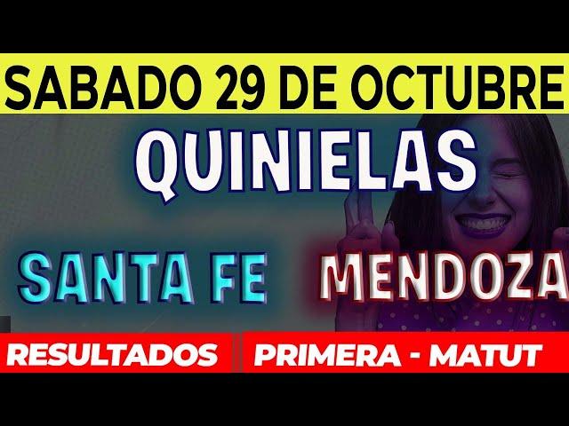 Quinielas Primera y matutina de Santa Fé y Mendoza, Sábado 29 de Octubre