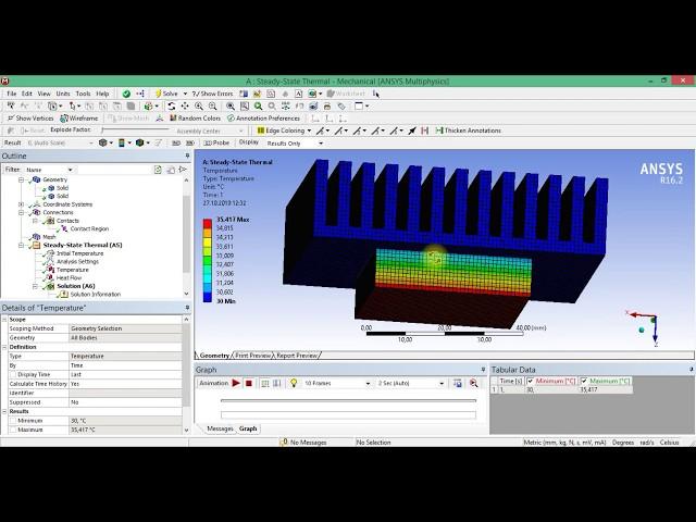 1. Задача теплообмена в модуле ANSYS Steady State Thermal (Workbench)