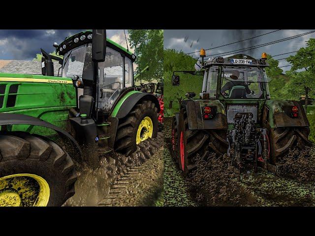 New real mud system on Farming Simulator 22 (getting every tractor stuck in mud)