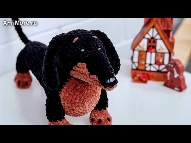 Амигуруми: схема Такса. Игрушки вязаные крючком - Free crochet patterns.