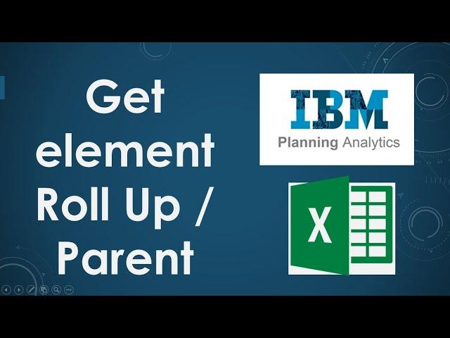 Get element Roll Up or Parent. TM1 Perspectives Function useful for mapping hierarchy