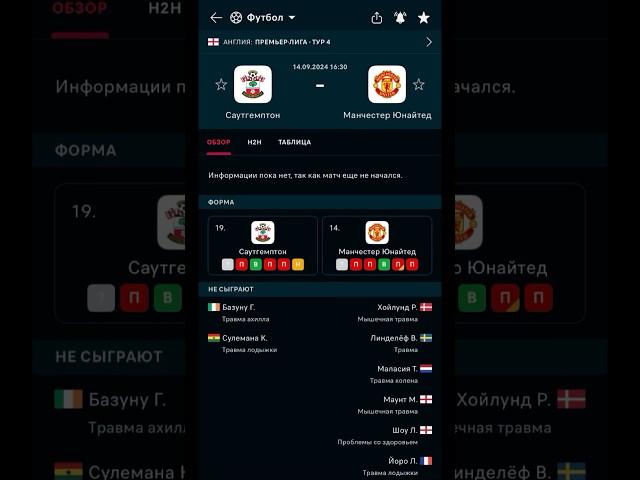 Саутгемптон - Манчестер Юнайтед прогноз на матч #прогнозынафутбол #прогнозынасегодня #аналитикаспорт