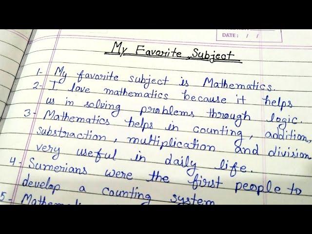 write a essay on my favourite subject||write a short essay on my favourite subject