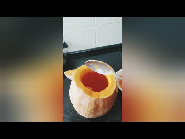 Каду дар тафдон бо гушт. Тыква в духовке с рагу.  Pumpkin in the oven with ragu.