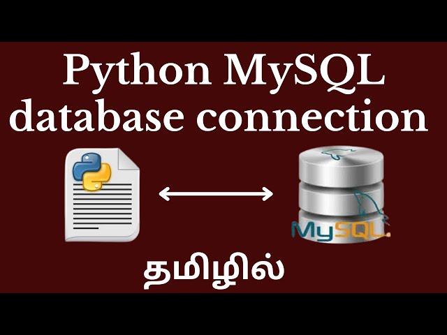 Python MySQL database connection in Tamil