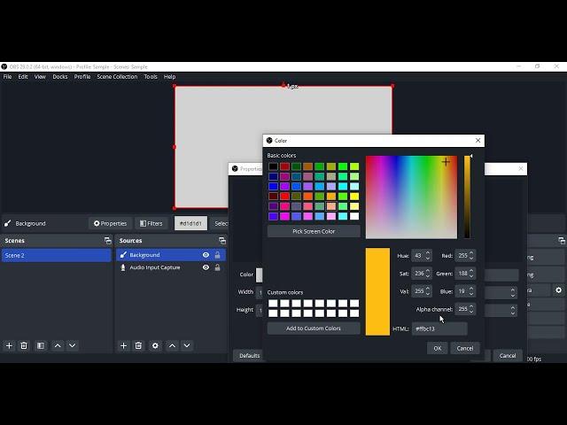 How to Add a Background Color in OBS Studio