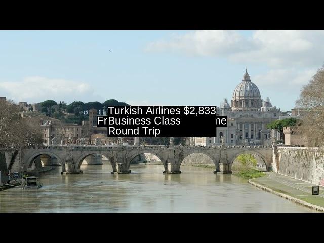   Turkish Airlines $2,833 (Los Angeles ️  Rome) Business Class 