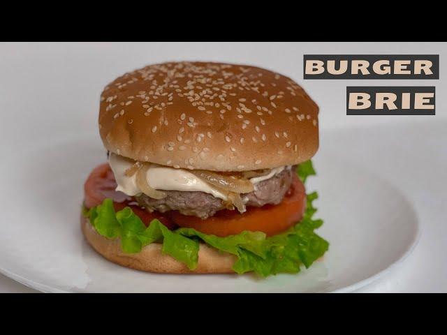 BRIE CHEESE BURGER with caramelized onions | How to make juicy burger