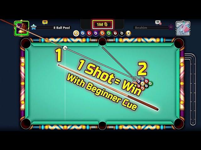 New Golden Break 9 Ball Pool 1 Shot=Win 100% With Beginner Cue - 8 Ball Pool Low Level Players Shots