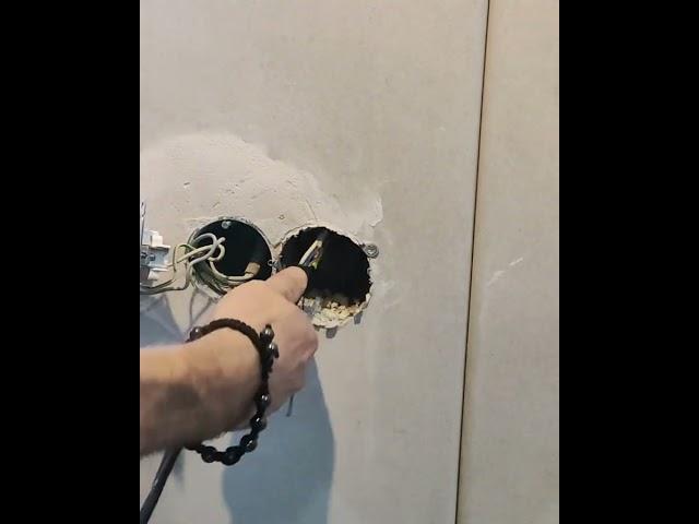 Young Man with great repair skills -How to make a new outlet in a finished wall -Repair lifehacks