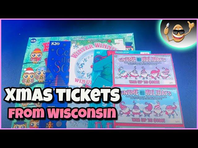 $65 OF XMAS TICKETS FROM WISCONSIN INCLUDING A HUGE $15 TICKET!!