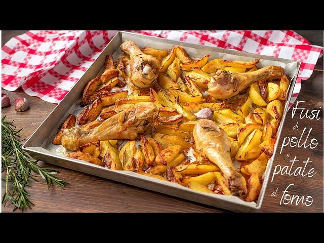 Baked chicken drumsticks with potatoes - easy homemade recipe by Benedetta